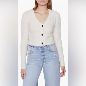 Frame Denim Fuzzy Crop Cardigan